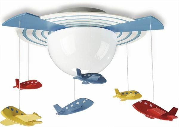 Lastenhuoneen kattolamppuvalot riippuvalaisimet suunnittelija keltaiset lentokoneet pojat