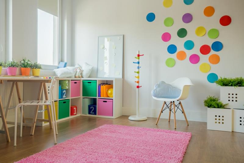 Lastenhuoneen sisustusideoita värillisiä lastenhuoneen huonekaluja