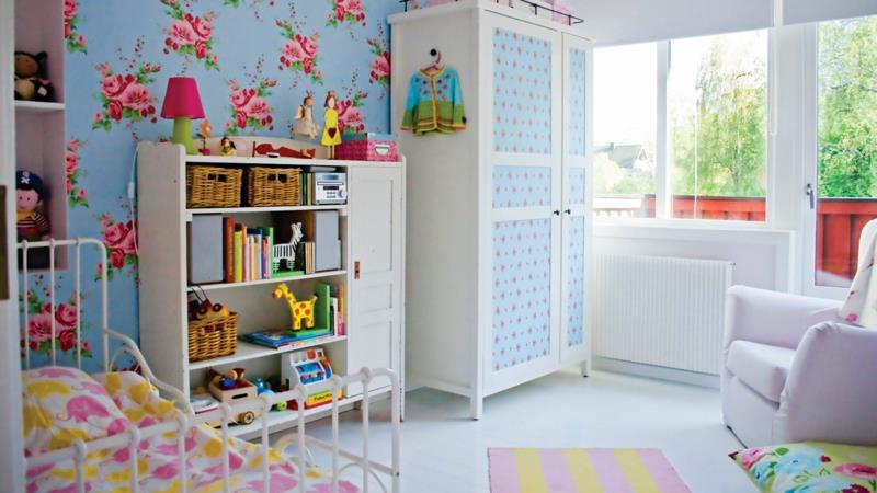 Suunnittele lastenhuoneet Tyttöjen lastenhuoneet Tyttöjen huoneet Tyttöjen taustakuvat kukkakuvio