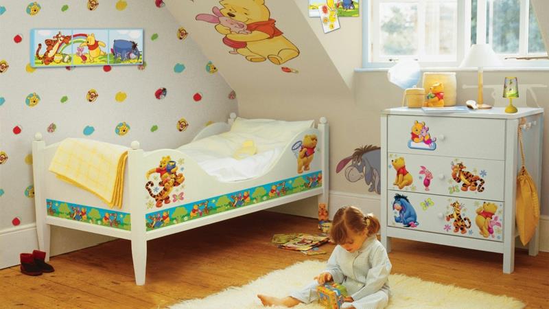 Lastenhuoneen suunnittelu lastenhuoneen tyttöjen Pooh Bear