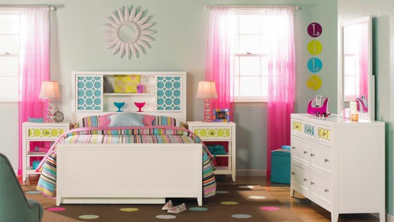 Suunnittele lastenhuoneet tyttöjen tyttöjen huoneverhoideat kaltevuus vaaleanpunainen