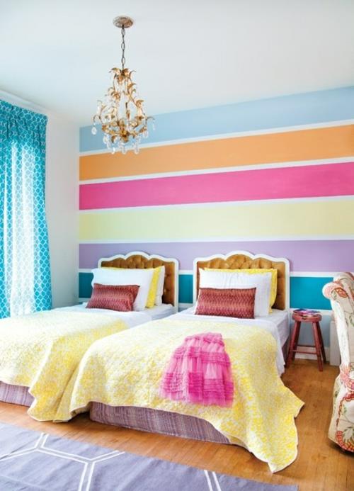 Lastenhuoneen maalausidean suunnittelu liitutaulu värikkäitä raitoja seinän seinän suunnittelu