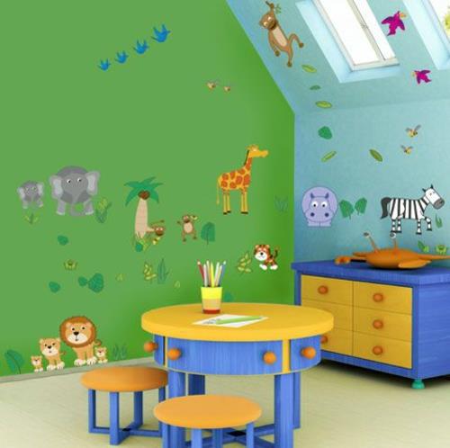 seinän suunnitteluidea suunnittelu liitutaulu värikäs maali lastenhuone