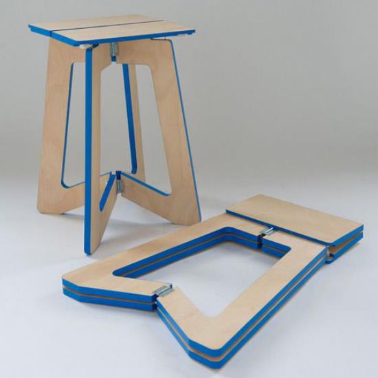 Taitettava pöytä älykkäitä ideoita huonekalujen taittamiseksi taitettava jakkara yksinkertainen muotoilu