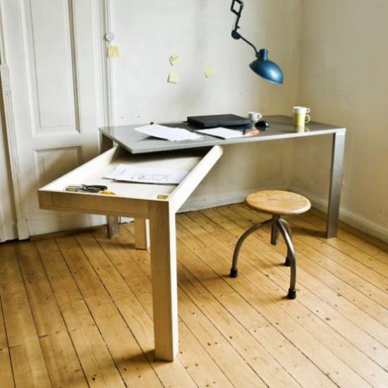 Taitettava pöytä, fiksuja ideoita taitettavien huonekalujen rakentamiseen, käytä sitä työtilana