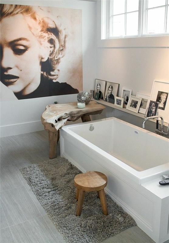 Suunnittele pieni kylpyhuoneen taustakuva merilyn monroe