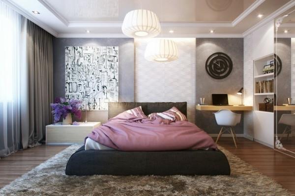 Makuuhuone moderni pehmeä matto ukrainalainen suunnittelija