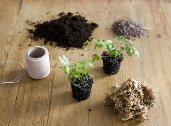 Kokedama itse valmistaa japanilaisia ​​sammalipallomateriaaleja