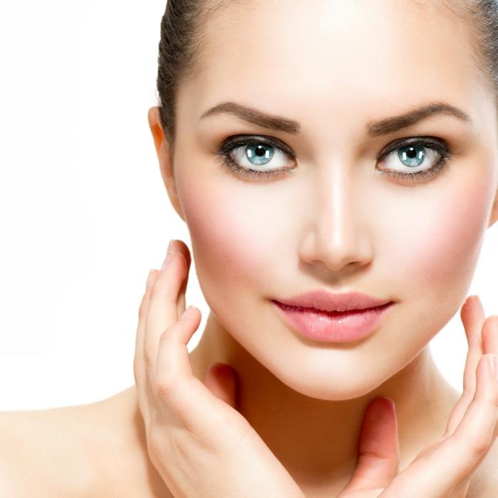 Kollaasi ja säteilevä iho Coll agent kuten hoito