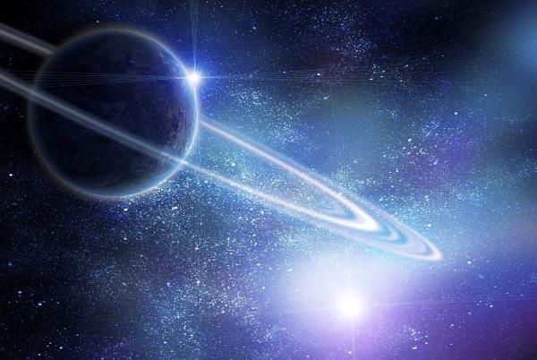 Jupiterin ja Saturnuksen planeetan kohtaaminen iltataivaalla Planeettojen spektaakkeli