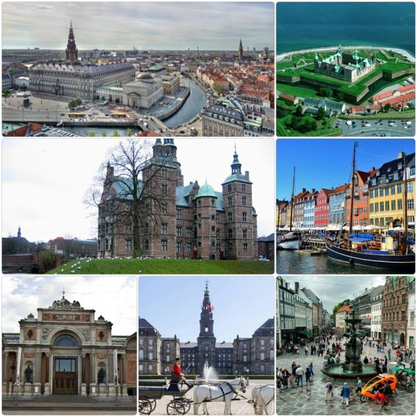 Kööpenhaminan nähtävyydet kaupunkikuvat matka ja loma