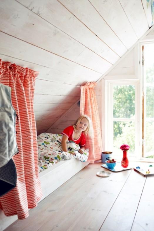 Luova idea viileä lasten ullakko suunnittelee tyttöjä