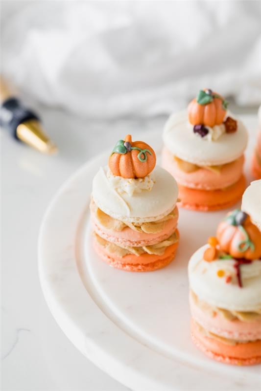 Herkullisia ja nopeita Halloween -reseptejä, jotka lumoavat macaron -kurpitsa deco ombre