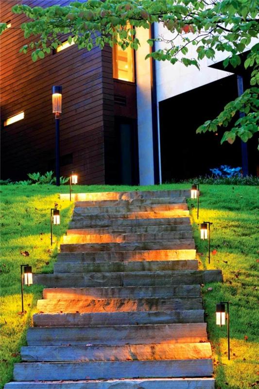 Puutarhavalaistus LED -valaistus puutarhaportaat