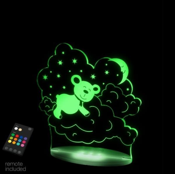 LED -lamput, joissa on kauko -ohjattava vihreä karhu