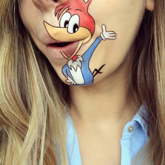 Laura Jenkinsonin luova meikkitaiteilija levittää huulimeikin