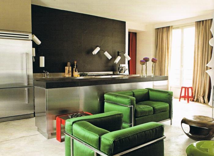 Le Corbusier huonekalut lc 2 valkoinen kaksinkertainen vihreä