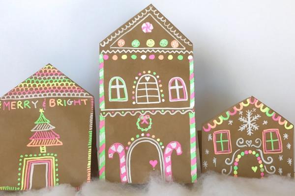 Tinker piparkakutalo jouluksi - juhlaideoita, resepti ja ohjeet paperipussit talot kylässä