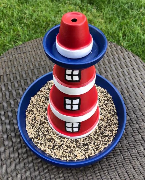 Lighthouse Tinker - luovia ja yksinkertaisia ​​ideoita sisustamiseen merelliseen tyyliin vogelfutter station turm nautisch