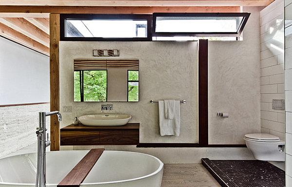 Ylelliset kylpyhuoneideat kylpyhuoneen laatat kylpyammeen kattoikkunat