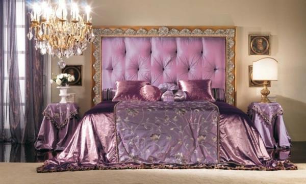 Ylellinen violetti makuuhuoneen sängynpääty kattokruunu klassikko