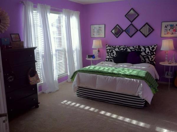 violetti makuuhuoneen sängynpääty rullaverho luottamuksellinen seinä