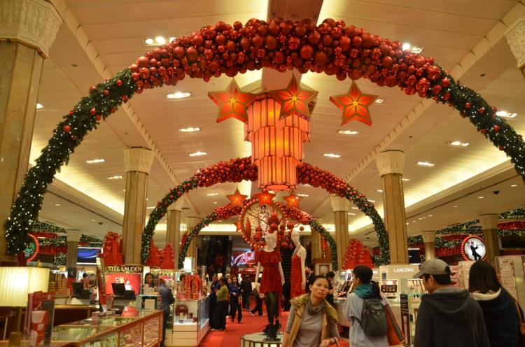 Macy's Building Christmas Shopping New Yorkin joulu 2015