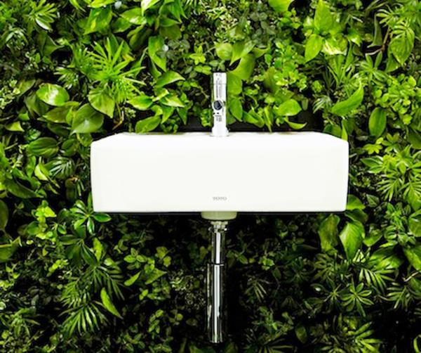 kylpyhuone ideoita japanilainen kylpyhuone vihreät lehdet