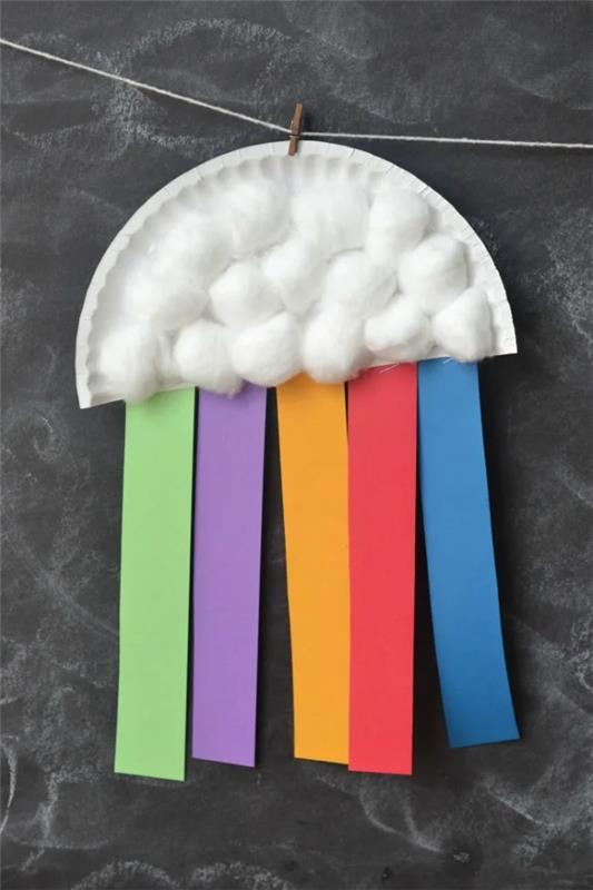 Maalaus ja käsityöt 2 -vuotiaiden lasten kanssa - luovia ja yksinkertaisia ​​ideoita pikkulapsille sateenkaaren pilvi -diy