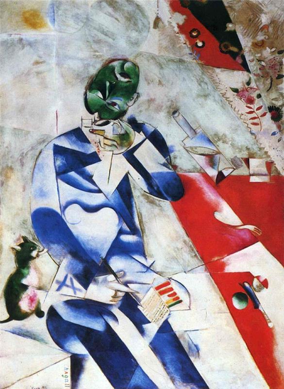 Marc Chagallin runoilijoiden teoksia tai puoli kolme