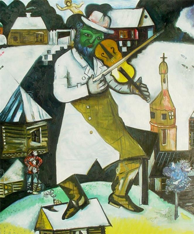 Marc Chagall työskentelee vihreänä viulistina