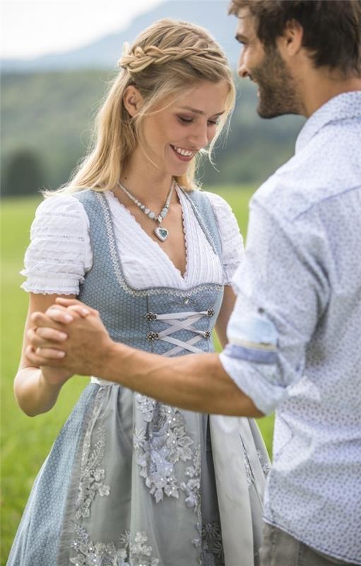 Marjo Farina dirndl vaaleansininen