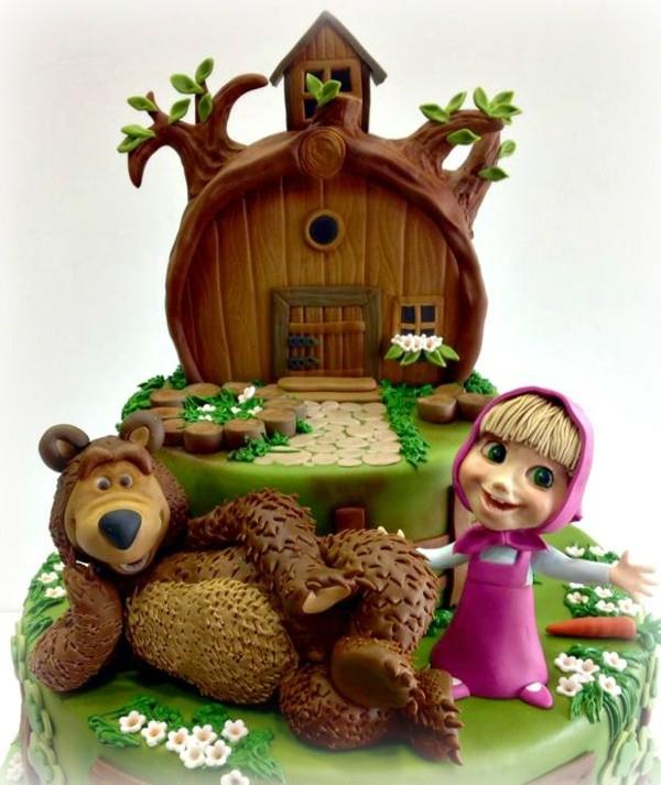 Masha ja karhu kakku motiivi kakku lasten syntymäpäivä tv -lastensarja