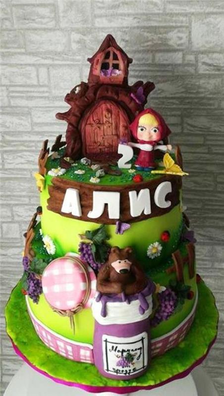 Masha ja Bear Cake Motif kakku valtava