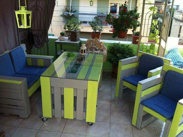 Huonekalut lous kuormalavat puutarhakalusteet eurolavat vihreä pöytätuolit