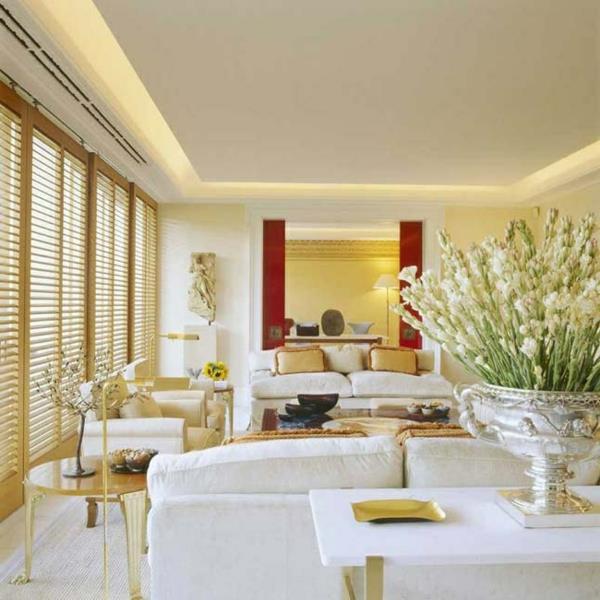 Välimeren sisustusideoita maalaistyyliset huonekalut keltainen harmaa