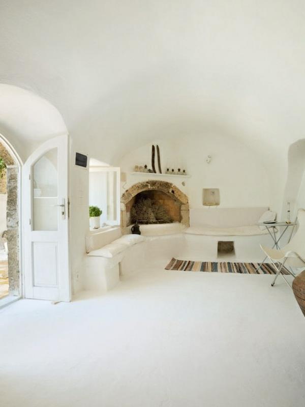 Välimeren sisustusideoita maalaistyylisiä huonekaluja valkoinen