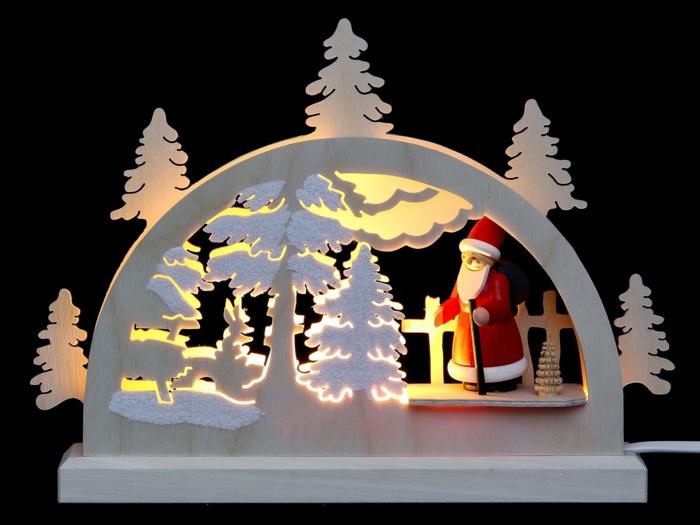 Mini LED -kynttiläkaari Joulupukki metsässä Joulukoristeiden verkkokauppa