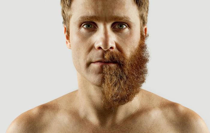 Miehet, joilla on parta, ilman ja ilman