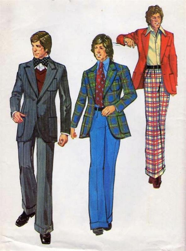 Muoti 70 -luvun miesten miesten muoti rento