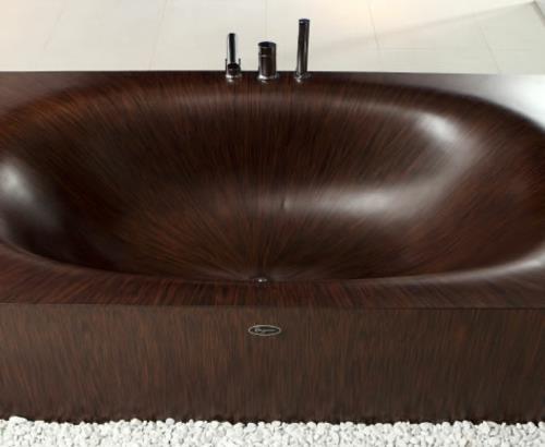 innovatiivinen puinen kylpyamme alkuperäinen muotoilu tumma pinta