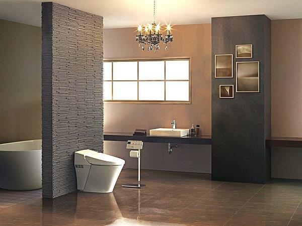 Moderni kylpyhuoneideoita ylellinen mukavuus kattokruunu väliseinä
