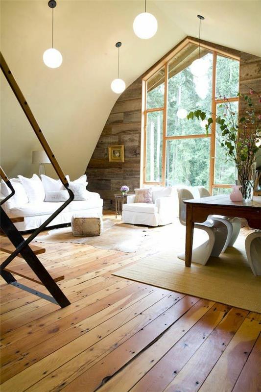 Moderni puuseinä olohuoneen huonekalut pyöreä kattokruunu