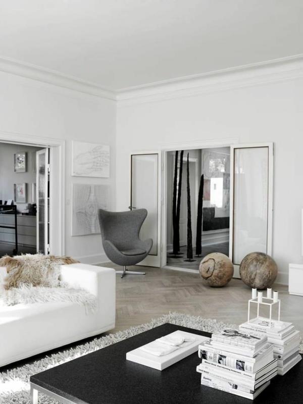 Modernit nojatuolin harmaat olohuoneen kalusteet musta valkoinen