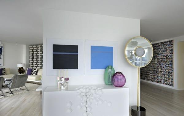 Moderni asuminen erikoisia sisustusideoita seinän suunnittelu sininen
