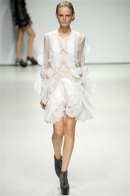 Muoti trendit catwalk muoti läpinäkyvät mekot