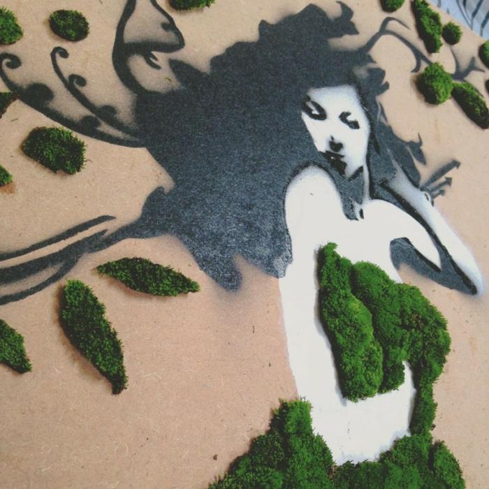 Moss graffiti katutaiteilija koristeyhdistelmä