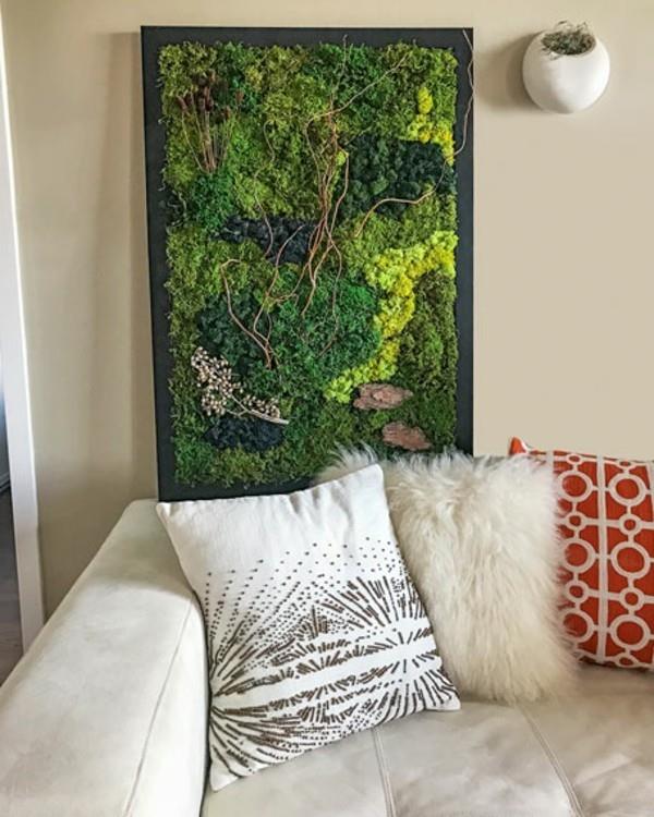 Tee sammalseinä itse Biophilia living trend 2020 -sohva