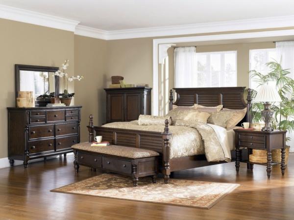 Tee monikäyttöisistä makuuhuoneista ruskeat puukalusteet massiivisiksi