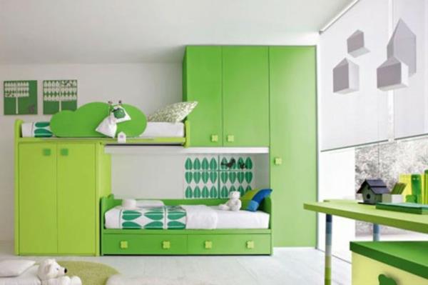 Tee monitoiminen makuuhuoneen vihreiden huonekalujen vaatekaappi